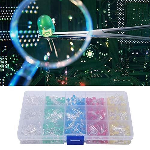 1000ШТ Комплект Led светодиоди Кутия с Капачка с Различен Цвят за Осветителни Лампи и осветителни Тела