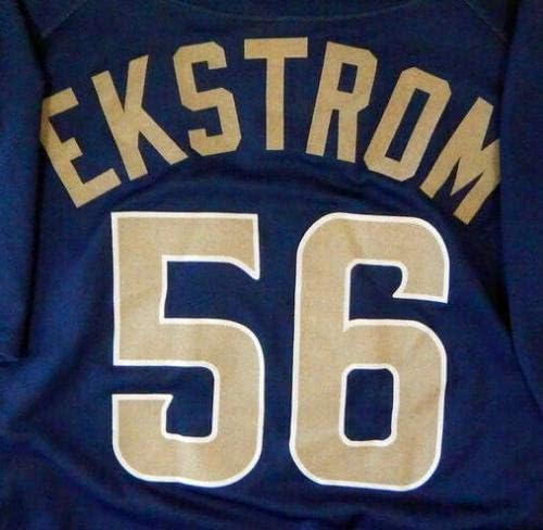 2008-09 Сан Диего Падрес Майк Ekstrom #56 Използвана В играта тъмно синя риза BP SDP1210 - Използваните в играта тениски MLB