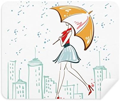 Чадър за Дъжд Дама Град Рокля от Плат За Почистване на Екрана за Пречистване на 2 елемента Замшевой Тъкан