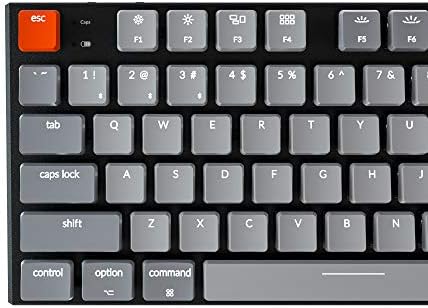 Механични клавиатури Keychron K1 Bluetooth, Безжична Ръчна Детска Клавиатура с низкопрофильным ключа Gateron Син / Бял led подсветка / USB, C, 87 клавиши N-Key Преобръщане за Mac Windows PC Gamer-