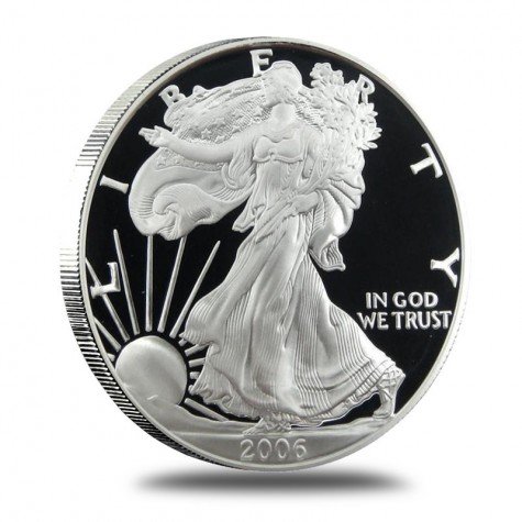 2006 W Американски Сребърен Орел В Нежната Хубав и с надпис COA. 999 Проба на среброто 1 долар на Монетния двор на САЩ