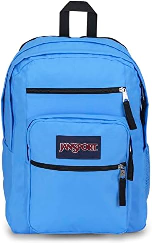 Голяма ученическа раница JanSport - Училищна чанта за книги, за пътуване или работа с 15-Инчов отделение за лаптоп, Син НЕОН, Един размер
