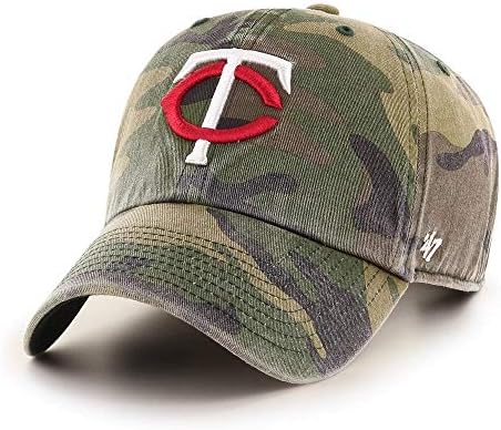Регулируема шапка за почистване на маскировка '47 MLB, за възрастни, един Размер Подходящ за всички (Камуфлаж Minnesota Twins)