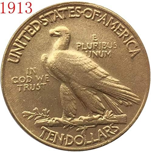 24-Каратная Позлатена Монета 1913 г. цена от 10 долара под формата на Индийската Половини на Дохода копие на Копие на Подарък за Него