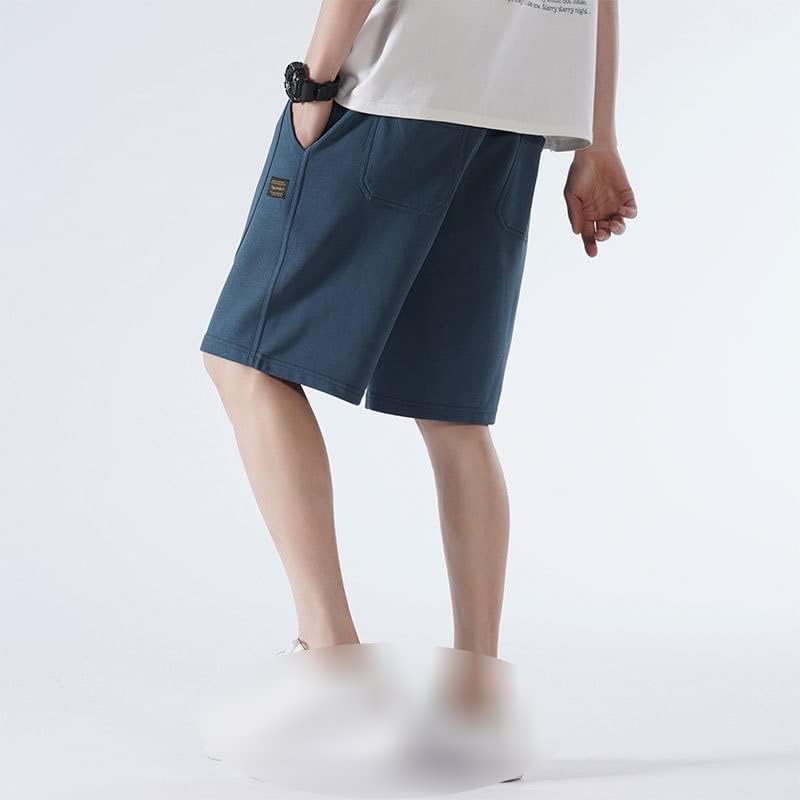 LUKEO Летни Ежедневни панталони за мъже, Шорти Свободно, намаляване, Удобни Спортни Панталони, Спортни къси панталони за улицата (Цвят: синьо Размер: Средно)