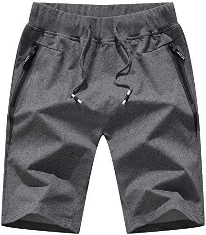 Мъжки къси панталони Tansozer Ежедневни Спортни Шорти на съвсем малък с Еластичен колан и джобове с цип