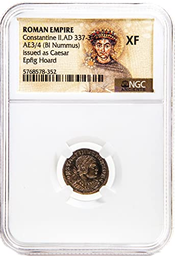 1700 X години на Римската империя, Константин II (316-340 година. крумовград) Epfig Съкровище NGC(XF) Монета NGC XF
