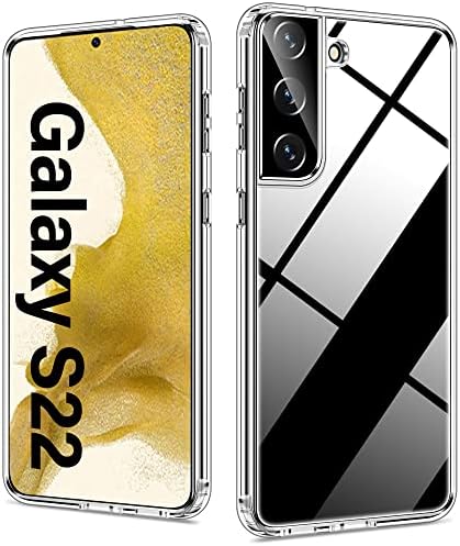 Калъф Vakoo за Samsung Galaxy S22 Case, 6,1 инча, Ултра Прозрачно Задната част на капака от твърдия PC + Мек Защитен калъф-броня от TPU за телефон