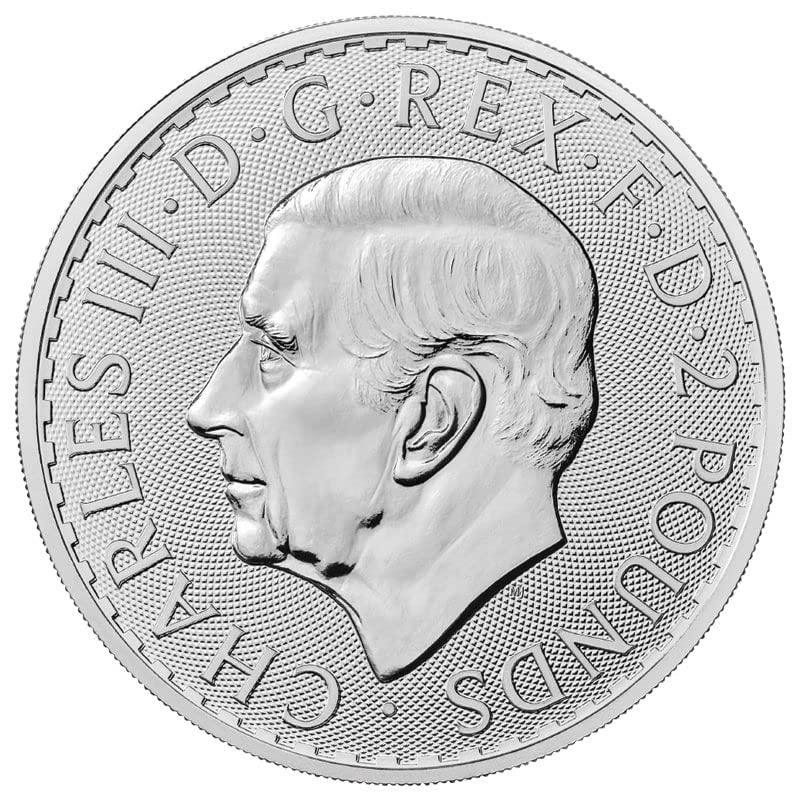 2023 Великобритания Крал Чарлз Британският 1 унция Сребро Британската лира, Без да се прибягва