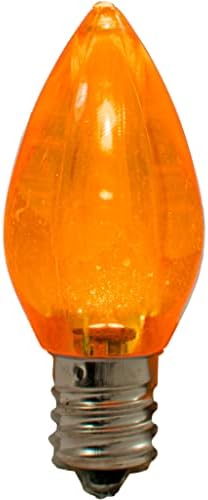EST. LEE DISPLAY L D 1902 Led коледни електрически крушки C7 C9, Стабилна кутия за замяна в стил sconces свещ, 25 парчета (C7, прозрачно оранжев)