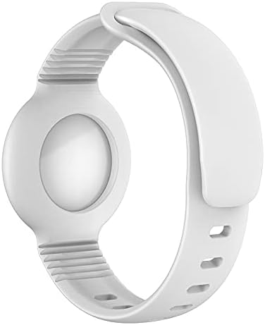 Качествени силиконови каишки за часовници, Съвместими с AirTags Apple, Защитни покривала за Airtags, GPS-анти-Изгубен локатор, лесно се закрепват за деца, Дете, деца, (бял)