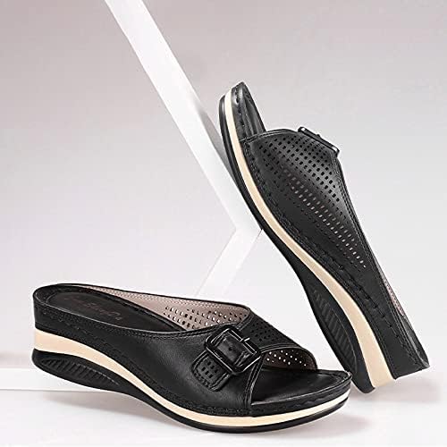 Сандали за жени,2021 модни летни сандали с рибено уста, чехли на танкетке с дебела подметка, ежедневни, сандали, плажни пътни сандали