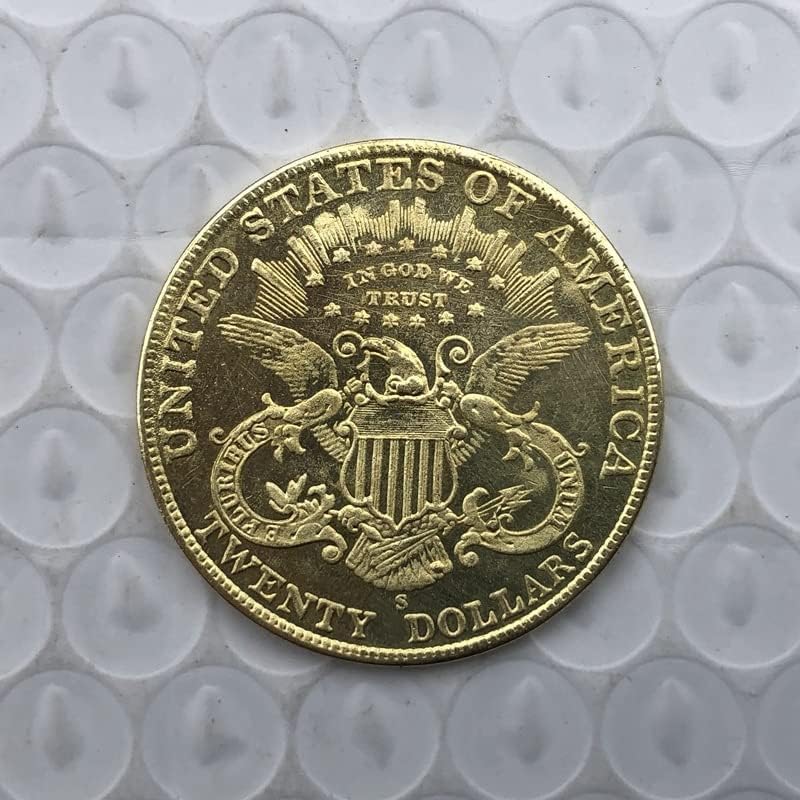 Версия 1892S Американската 20 Златни Монети Латунная Антични Ръчна Чуждестранна Възпоменателна Монета 34 мм