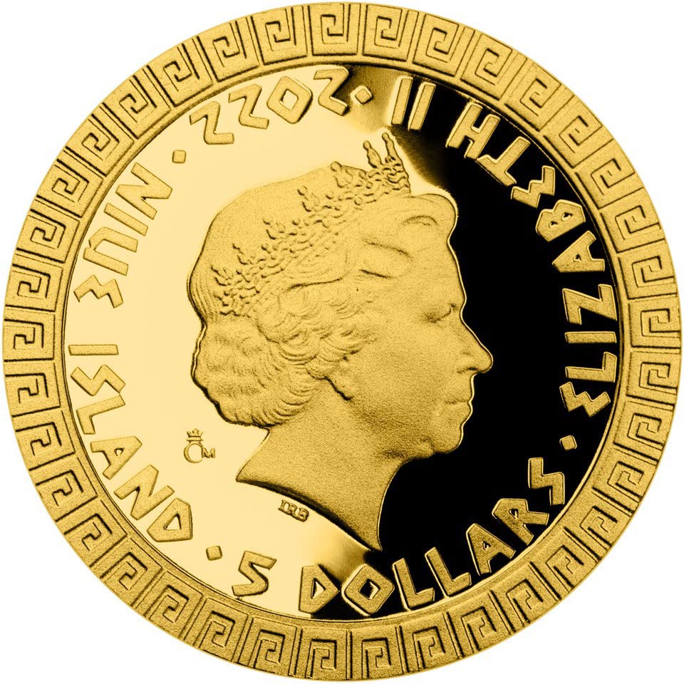 2022 DE Митични Същества Чешка PowerCoin Scarabeus Митични Същества Златна монета 5$ Ниуе 2022 Proof