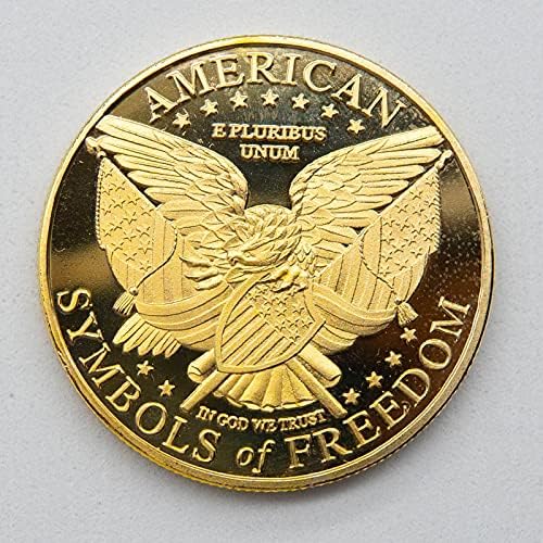 Възпоменателна монета със Статуята на Свободата в КАНГЕ 2021 г., Монета на Повикване Орел на гърба, са подбрани монети, Накити за бродерия.