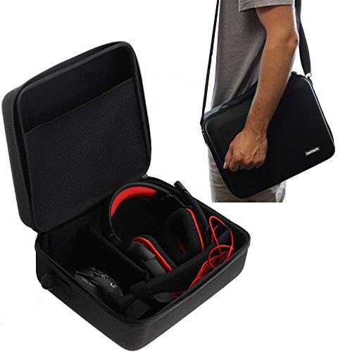 Navitech Черен Твърд калъф от Eva за носене съвместим с игри слушалки и слушалки, съвместими с SENNHEISER Wireless (M2 AEBT)