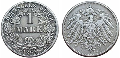 Немска Възпоменателна Монета е на 1 Марка 1892 г. ADEFGJ, Чуждестранна Копие, сребърно покритие Възпоменателна Монета