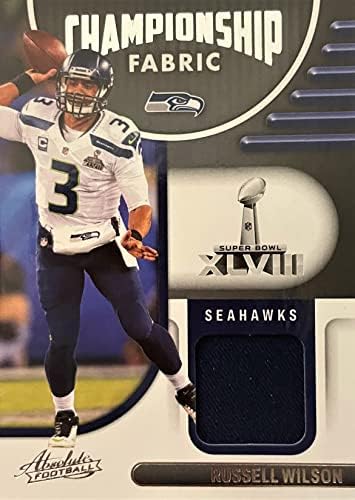Футболна карта Панини Absolute RUSSELL WILSON Authentic Първенство Jersey RELIC Patch 2022 - Seattle Seahawks
