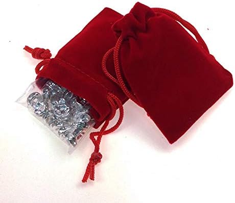 lasenersm 12 Броя 1,97 x 2,75 (5x7 см) Малки Чанти от Нежната Тъкан За Бижута На съвсем малък, Кадифени Торбички за Бижута, Подарък Пакет за Бонбони, Малки подаръци за Бижута, Коледа, Сватба, Рожден Ден, Червено