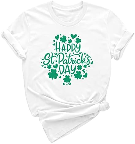 Тениска в Деня на Св. Патрик Дамски Однотонная Забавно С кръгло деколте Оверсайз Подарък Щастливи Блузи