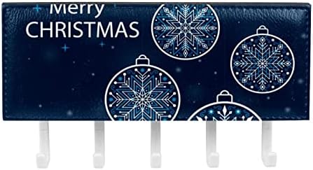 Цветни лепящи куки LAIYUHUA с 5 куки и 1310 отделения за съхранение, идеални за антре, кухня, спалня, украса под формата на сини снежинки весела Коледа-01