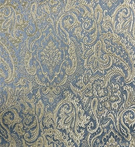 FABRICS FOREVER – Колекция от италиански обивочной тъкан – Обивочная плат Ferro Navy Blue by the yard ширина 54 инча - Италиански Дамасская Жаккардовая обивочная кърпа, за да работи, столове, мека мебел, таблата на