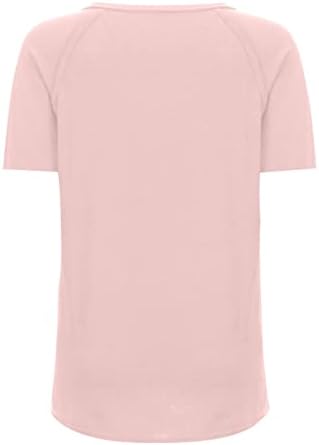 ADHOWBEW Дамски Летни Блузи 2023 С Къс ръкав, Графични Тениски 2023, Модни Блузи Големи Размери