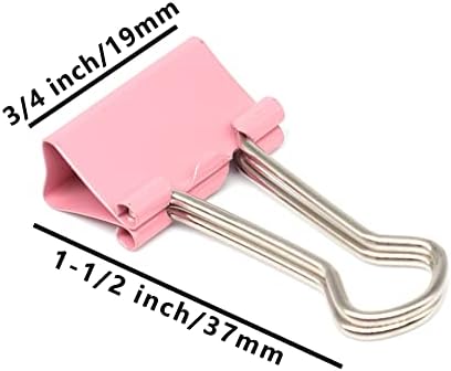 Кламери за хартия Pink Биндер - Малки, ширина 3/4 от инча, за канцеларски материали, ученически пособия, 80 опаковки