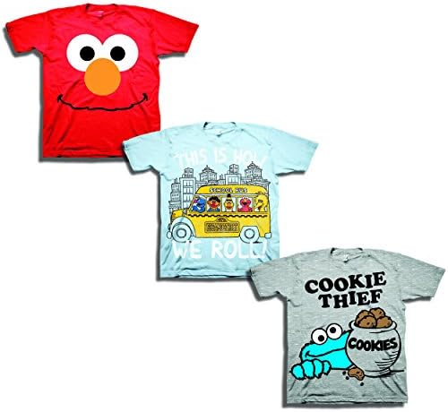 Комплект тениски за малки момчета на Улица Сезам Бойс от 3 опаковки