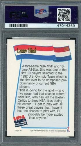 Баскетболно карта Лари Берда Баскетболен отбор на САЩ, 1991 Hoops 576 С рейтинг PSA 9 MINT - Баскетболни карта, без подпис
