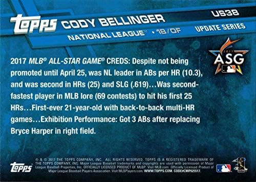 Актуализация на Topps 2017 Бейзбол US38 Карта начинаещ Коуди Беллинджера - 1-ия мач на звездите в кариерата