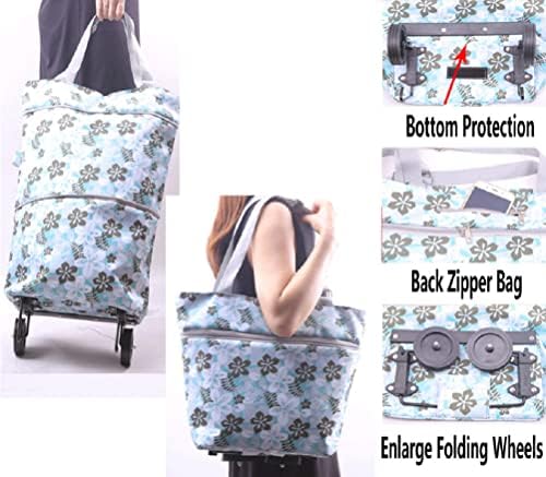 Актуализирани Сгъваема чанта-тролей Сгъваема Пазарска чанта на колела Сгъваема кошница за пазаруване Торби за Многократна употреба за пазаруване в Хранителни ча?
