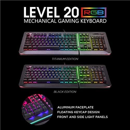 Детска клавиатура Thermaltake Level 20 RGB от титаново-алуминиева сплав с превключватели Cherry MX Silver, 16,8 М цвета RGB, 32 варианта на цветови зони, поддръжка на гласово управление н?