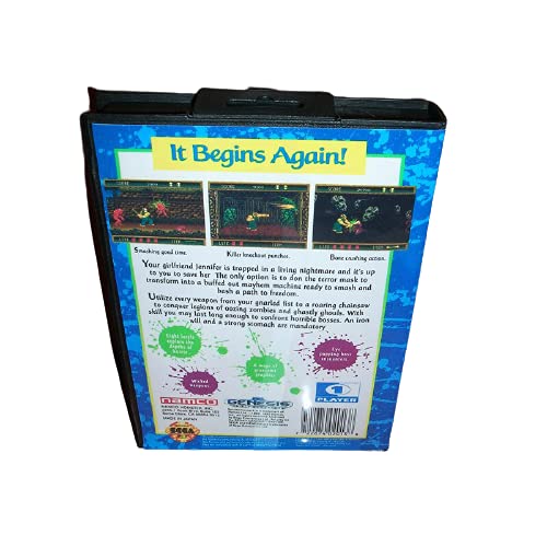 Калъф Aditi Splatter House 2 за САЩ с кутия и ръководството За игралната конзола Sega Megadrive Genesis 16 бита MD Card (калъф за САЩ и ЕС)