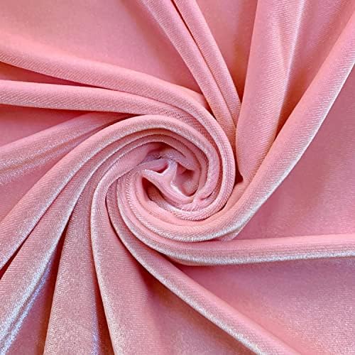 Нови тъкани Daily Princess Светло Розово Еластична Кадифе тъкан от полиестер и Ликра за бантов, горните възли, главоболие, чалми, дрехи, Костюми, Diy - NewFabricsDaily, Образец/Мостра (4x2 )