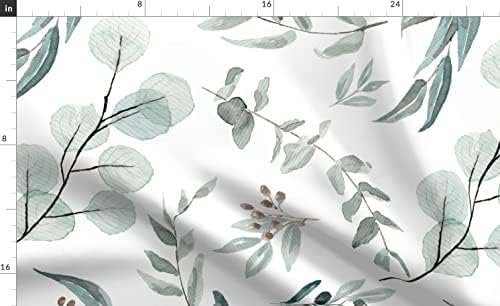 Покривката от Futon сатен Spoonflower, 70 x 144 - Покривка с Ботаническата эвкалиптовым принтом Australian Nature По Поръчка